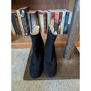 Vintage Amalfi Women's Size 8.5 M Black Leather Pillow Ankle Booties Boots Italy